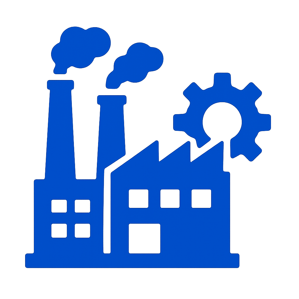 Industrial sector icon in color 205DE4-1