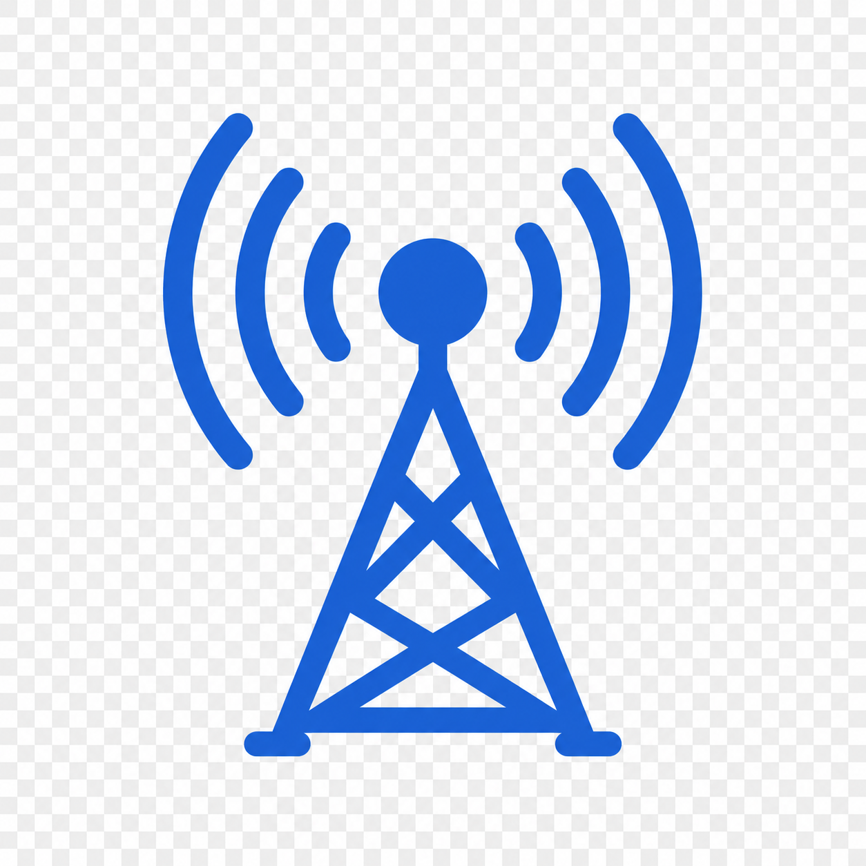 Telecom Sector Icon in Blue with Transparent Background
