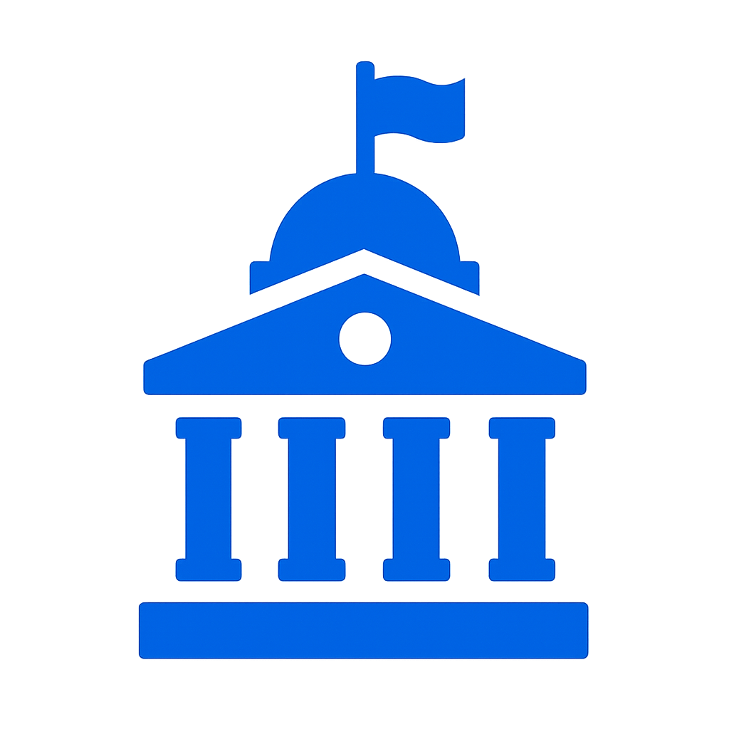 government sector icon in color 205DE4